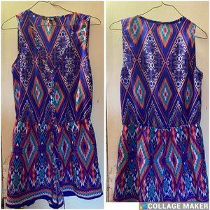Tribal Print Back Romper M